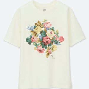 Uniqlo Studio Sanderson Floral Print Cream Tshirt